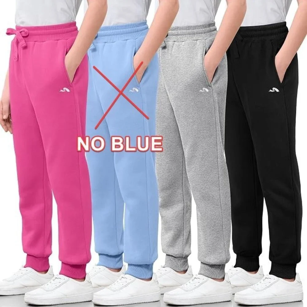 Aocku Girls Sweatpants Cotton Fleece Girls Active Joggers Soft Athletic Pants M